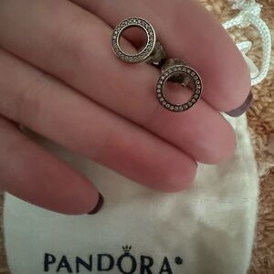 Pandora Sparkling Silver Hoop Earrings